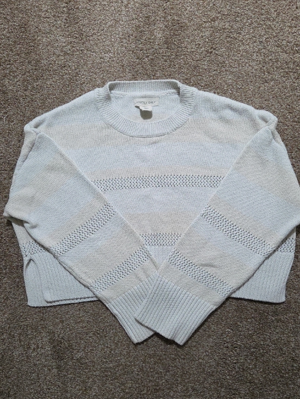 Light Cream Crewneck Knit Sweater